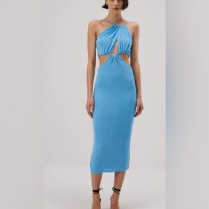 Misha Collection Zeke Cut Out Slinky Midi Dress Size EU 34/US XS